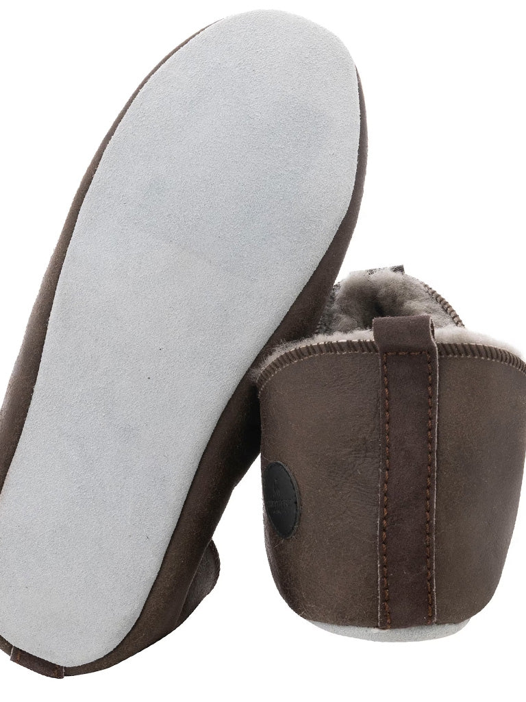 Sheepskin Slippers - Stone Oiled Antique