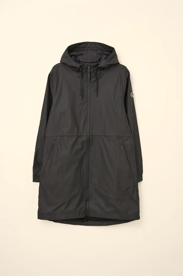 TANTA VAND WATERPROOF FLEECE-LINED RAIN MAC - BLACK