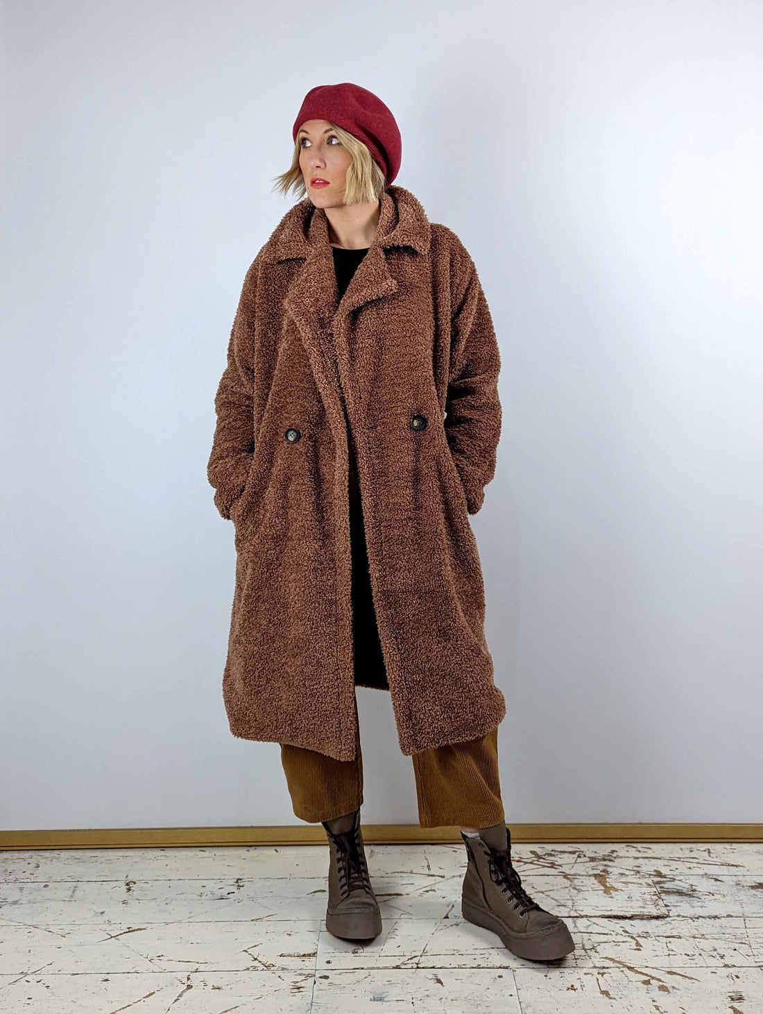 KOPKA Roll Up Woollen Beret - RUBY MIX