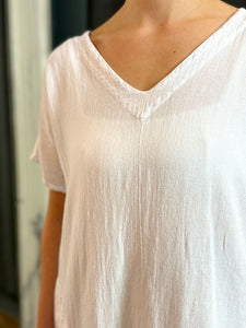 V-Neck Stepped Hem Tunic