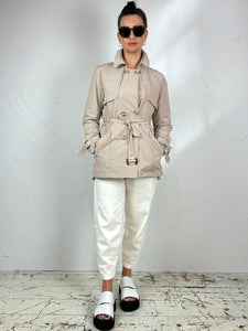 Short Belted Trench Coat Jacket