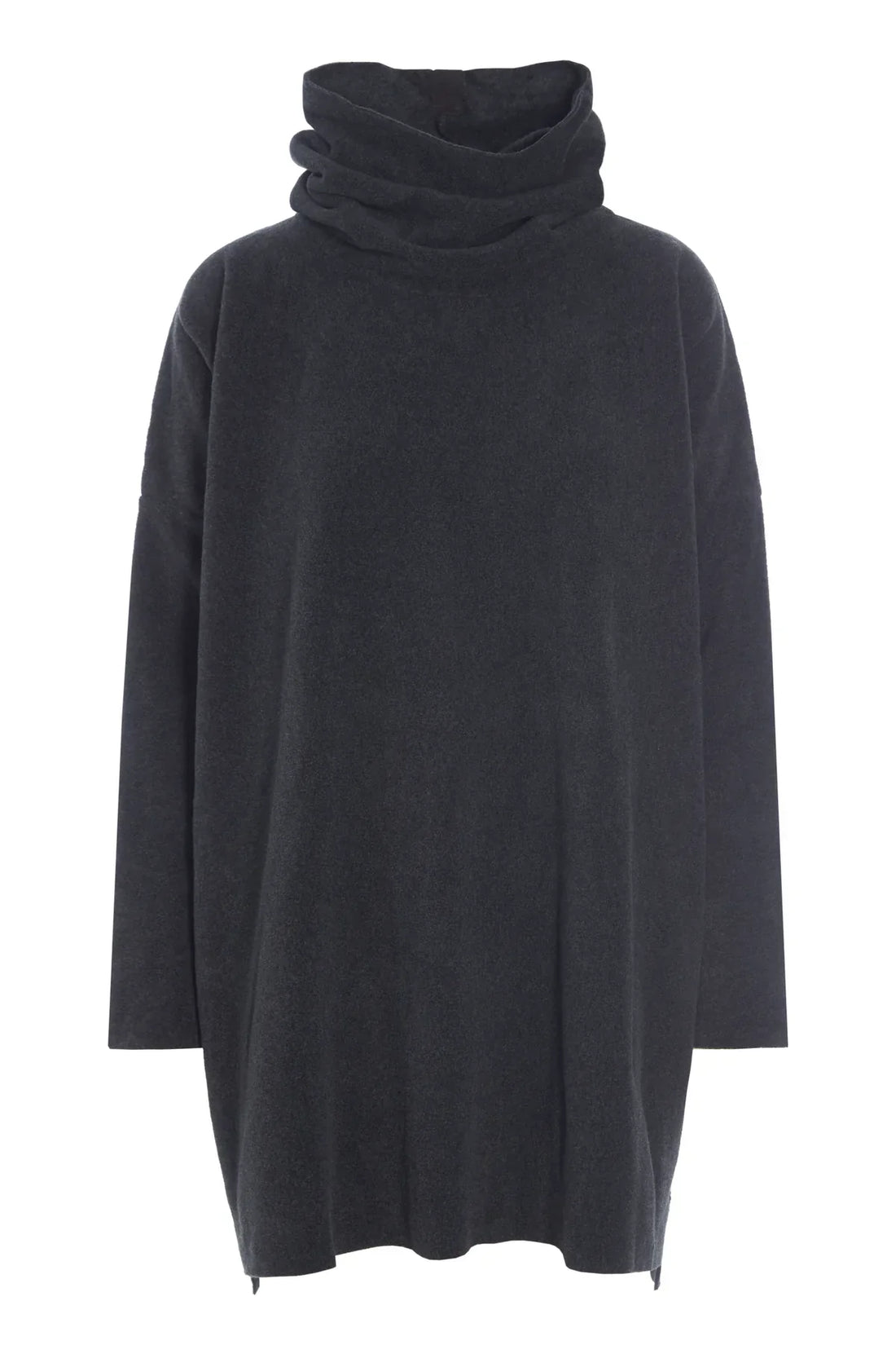 Henriette Steffensen 1288 High Neck Fleece Tunic in SOFT BLACK
