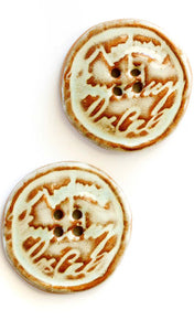 Handmade X- Large Autograph Turquoise Terracotta Sewing Buttons L364