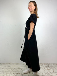 Jersey Black Puff Sleeve Dress