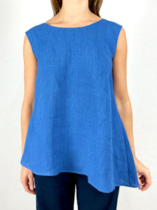 Asymmetric Linen Sleeveless Top