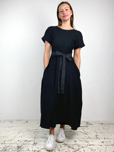 Jersey Black Puff Sleeve Dress